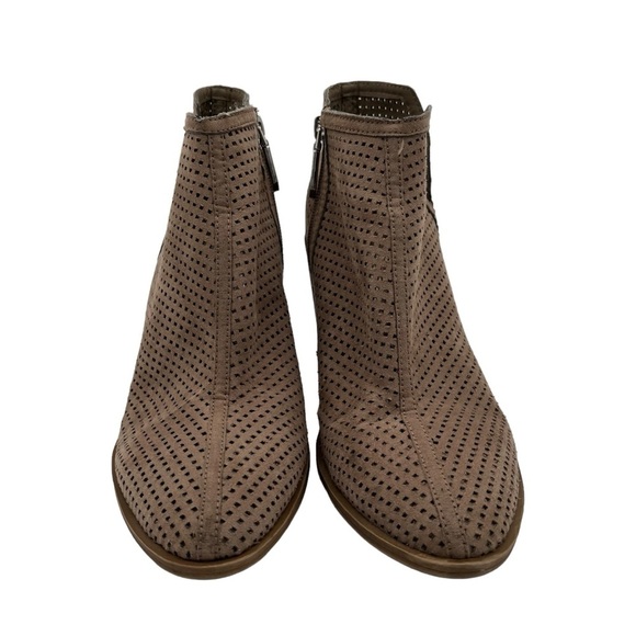 DV by Dolce Vita Taupe Perforated Faux Suede Ankle Booties - Picture 4 of 10